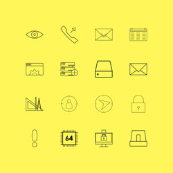 internet technologies linear icon set simple vector image