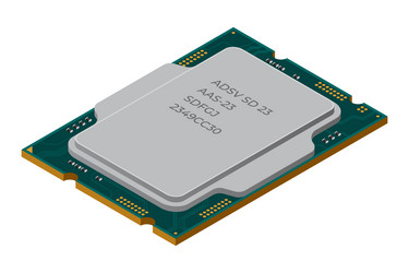 isometric processor central processing unit vector image
