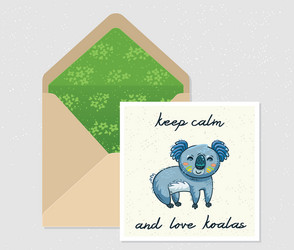 set for design envelope and card with cute Vector Image