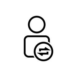 user line icon with refresh symbol editable vector image