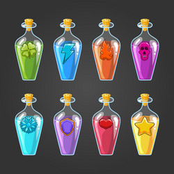 big set of flasks with different poisons vector image