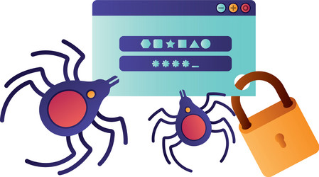 computer window with password isolated icon vector image