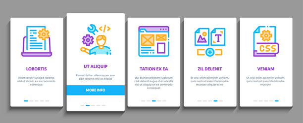 front end development onboarding elements icons vector image
