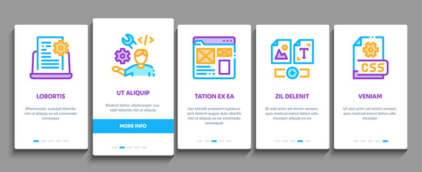 Front end development onboarding elements icons vector