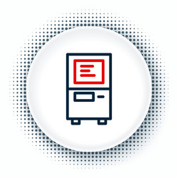line atm - automated teller machine icon isolated vector image