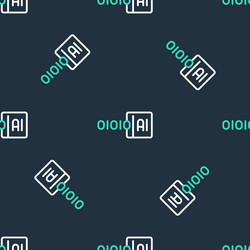 line binary code icon isolated seamless pattern vector image