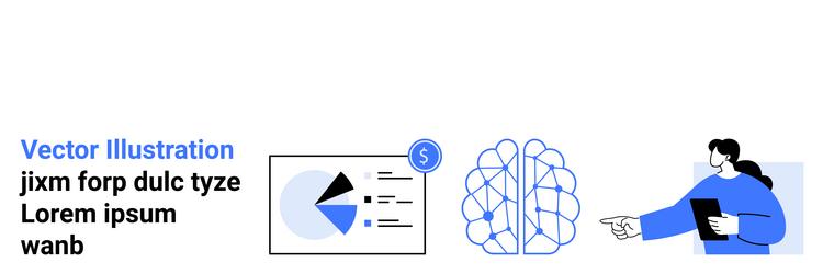 data analysis and artificial intelligence concepts vector image