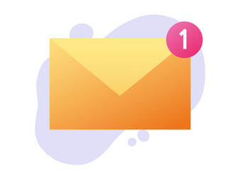 envelope email icon with new incoming notification vector image