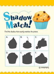 game template with shadow matching muffin vector image