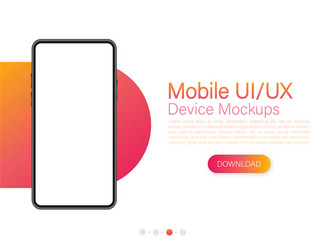 Icon with mobile ui and ux design on red vector