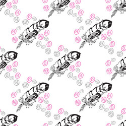 seamless pattern with feathers and beads on white vector image