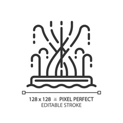 dubai fountain linear icon vector