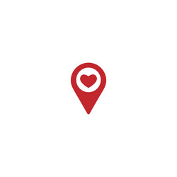 red location icon with heart gps pointer vector image