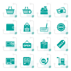 Stylized shopping and retail icons vector