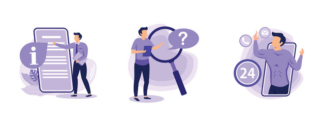 website menu bar guides faq and support landing vector image