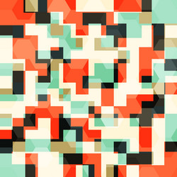 Abstract orange squares seamless pattern vector