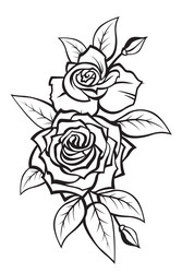 Black Rose Bouquet Vector Image