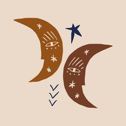 Flat design magic style human Royalty Free Vector Image