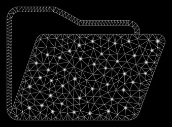 glowing mesh carcass open folder with light spots vector image