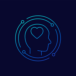 head with heart affection or passion icon vector