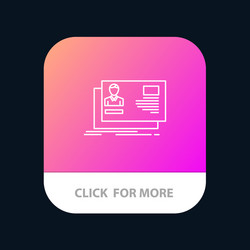 id user identity card invitation mobile app vector image