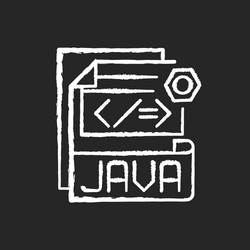 java file chalk white icon on black background vector image