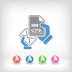 mail with a signed document vector image