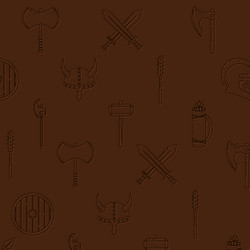 Seamless pattern background with medieval weapons vector