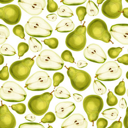seamless pear fruit sliced pattern vector image