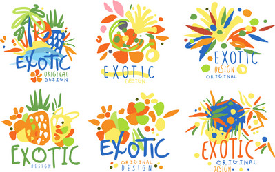 Tropical Logo Set Vector Image