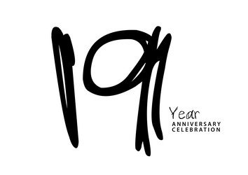 19 year anniversary celebration black color Vector Image