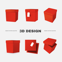 3d box collection in different view delivery vector image