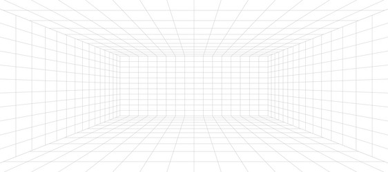 abstract 3d grid room structure wireframe vector image