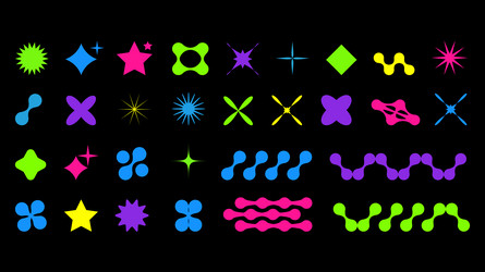 abstract shapes in y2k style brutalist retro vector image