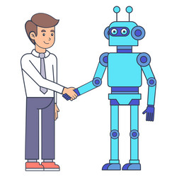ai and human handshake partnership Vector Image