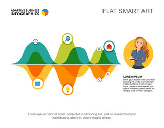 Analyst and line chart template for presentation vector