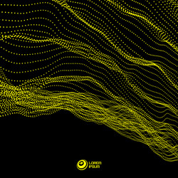 array with dynamic particles flowing particle vector image