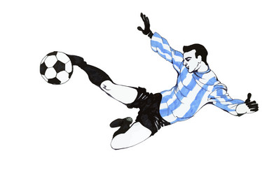 football soccer player wearing a blue striped Vector Image