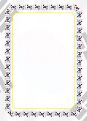 frame and border of ribbon with korea flag vector image