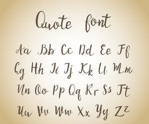 hand drawn modern script quote font vector