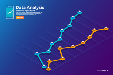 Isometric Data Analysis Chart vector image