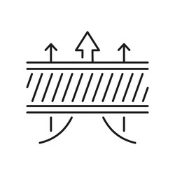 material layer icon fiber fabric level filter vector image