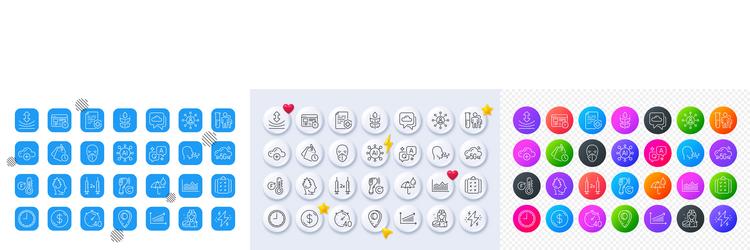 nurse rule and resilience line icons for web app vector image