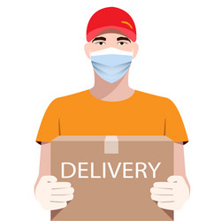 Online delivery service concept man vector