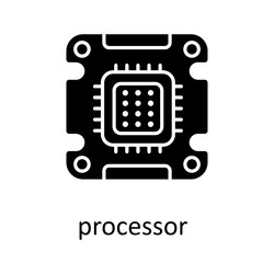 processor solid icons simple stock illus vector image