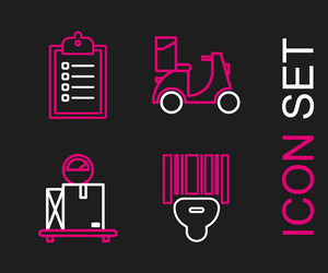 set line scanner scanning bar code scale vector image