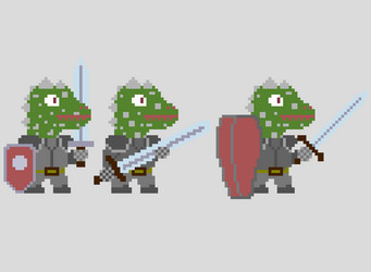 set of pixel characters in art style vector image