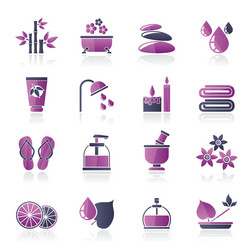 Spa and relax objects icons vector