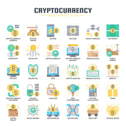 cryptocurrency elements thin line and pixel vector image