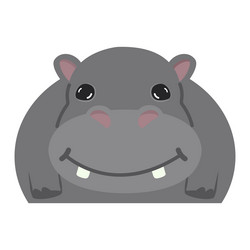 Cute Hippo Doodle Vector Image